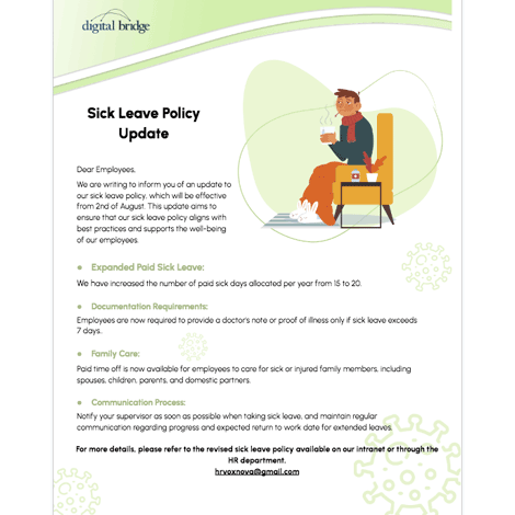 Company Sick Leave Policy Update