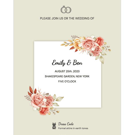 Warm Flowers Wedding Save the Date